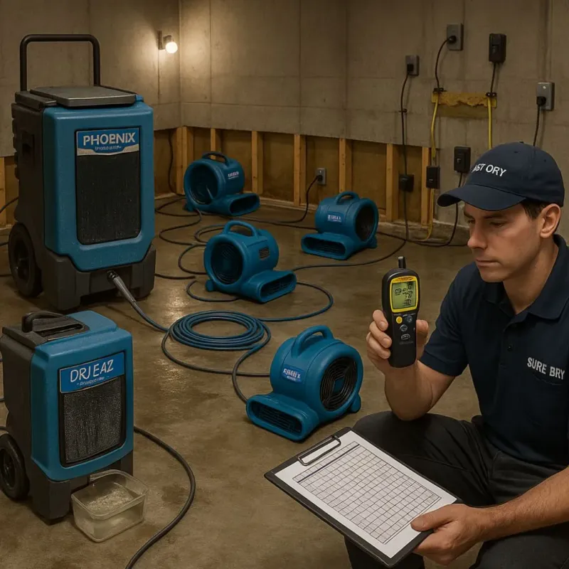 Structural Drying and Dehumidification process in Grove City, OH